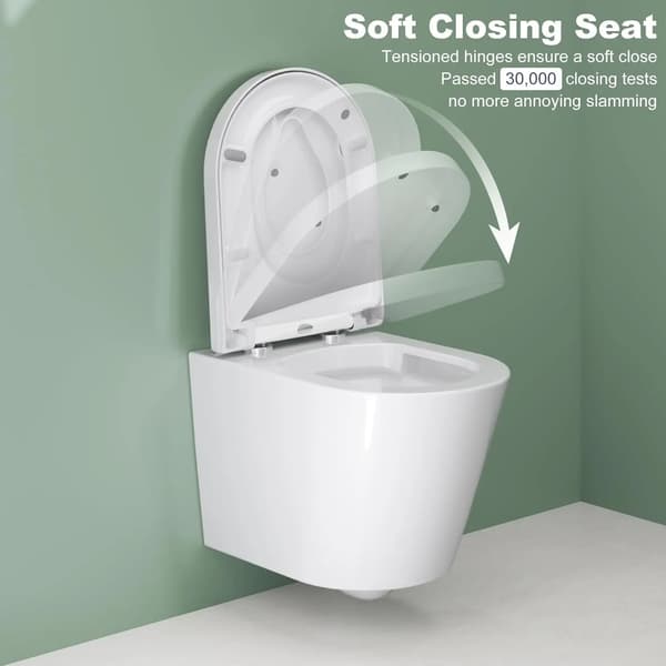D-formet Toiletsæde, UV-Duroplast Materiale, Standard D-formet Design, Kompatibel med Standard Toiletskåle, Blød Lukningsmekanisme