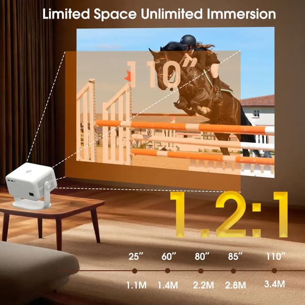 Projektor, 1080P opløsning, Wi-Fi og Bluetooth-forbindelse,650ANSI, EU Stik