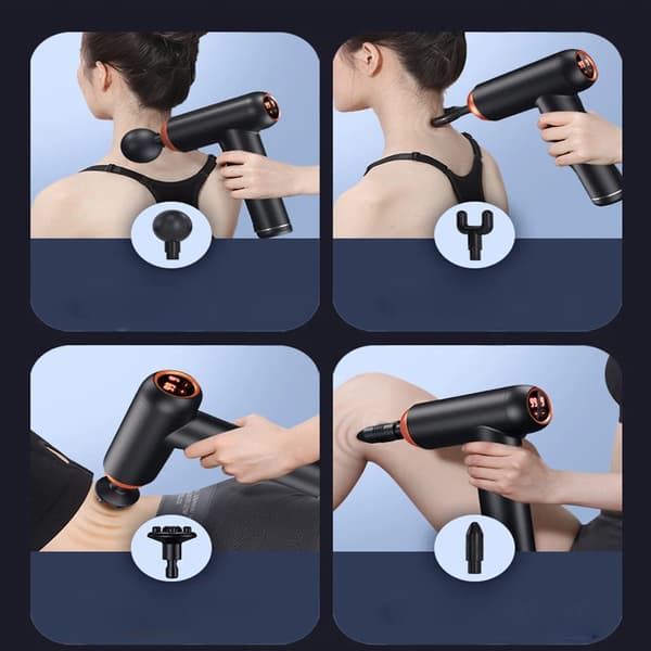 Massagepistol, Justerbara hastigheter, Lättviktsdesign, Grå