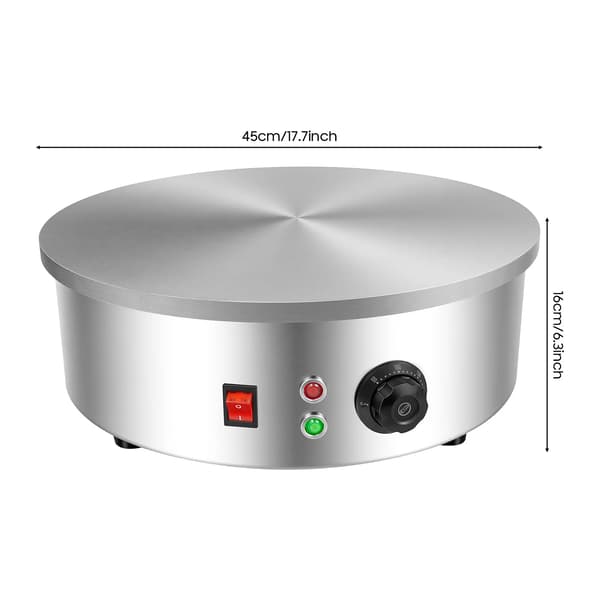 Crepe Maker, inkluderer spreder og spatel, 3KW effekt,Sølv