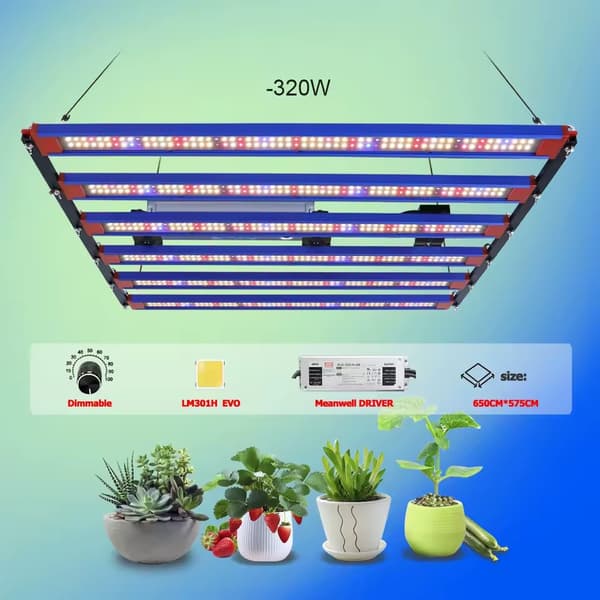 LED Vækstlys, Dæmpbart, Fuldspektrum, Egnet til Indendørs Planter i Hydrop, 320W