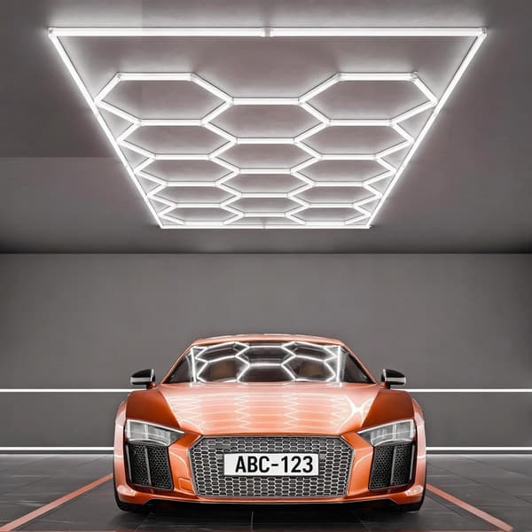 Loftlampe, Hexagon Design, Energi Effektiv LED,14Hex med kant