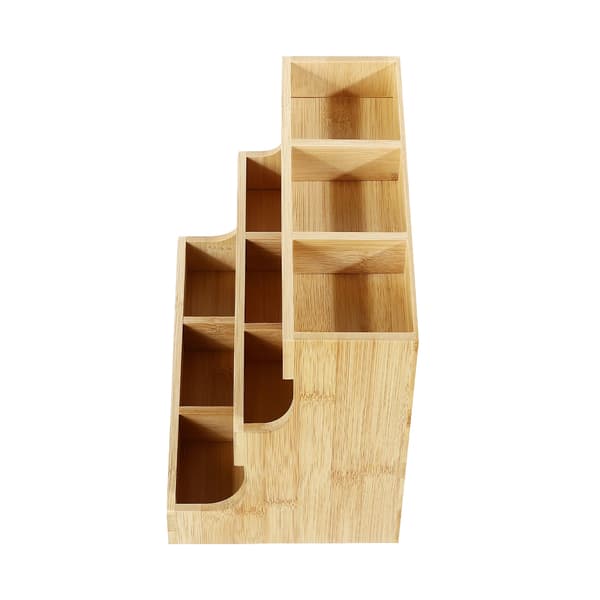 Teebag Organizer, 9 Rum, Holdbar Bambus Konstruktions,3-lags, Træfarve
