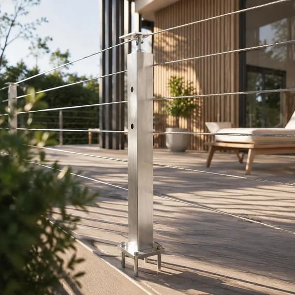 Balustradpost, Rostfritt Stål, Lätt Installation,Ljusgrå