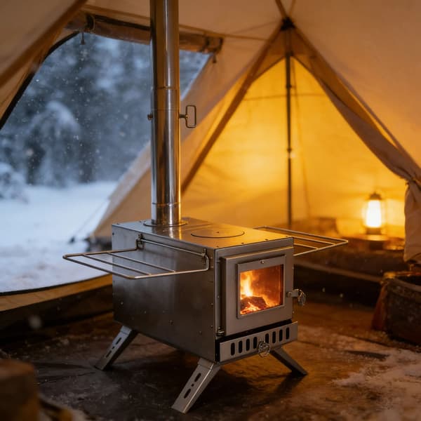 Vedspis, Bärbar Design, Justerbar Höjd,Silver