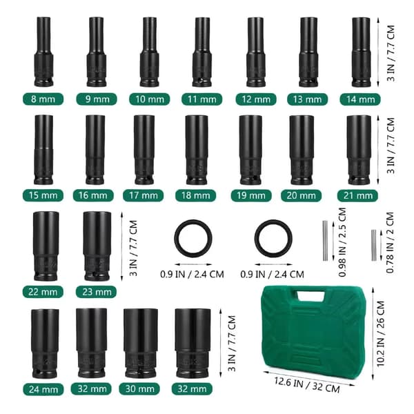 Slagnøgle Sæt, 20 Stykker, 6-Punkts Design,20pcs