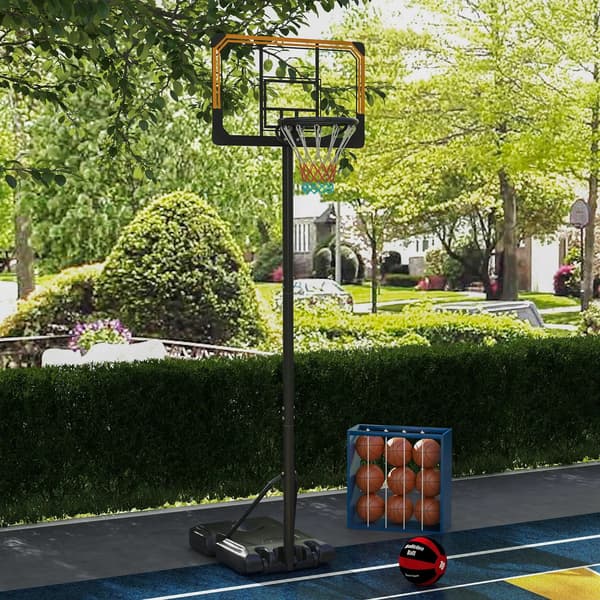 Basketbollring, Justerbar Höjd, Bärbar Design,Svart