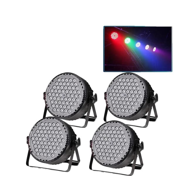 Scenbelysning, DMX-kontroll, RGB-ljuseffekter,EU Plug, 4PCS LED