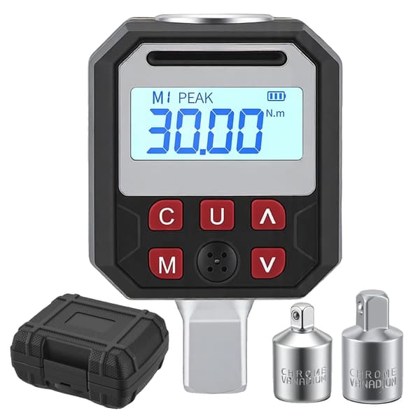Digital Momentadapter, 5-340 Nm Momentområde, LCD-display,Sort