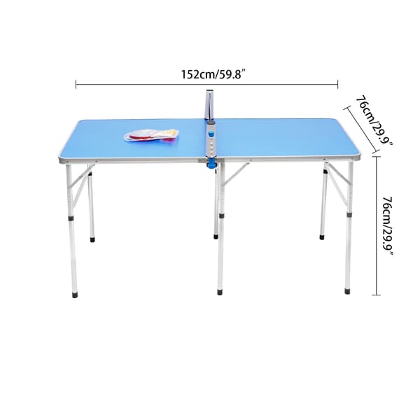 Bordtennisbord, Holdbar Konstruktion, Pladsbesparende Design,Blå