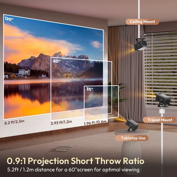 Projektor, Android-system, 4K-understøttelse,EU stik
