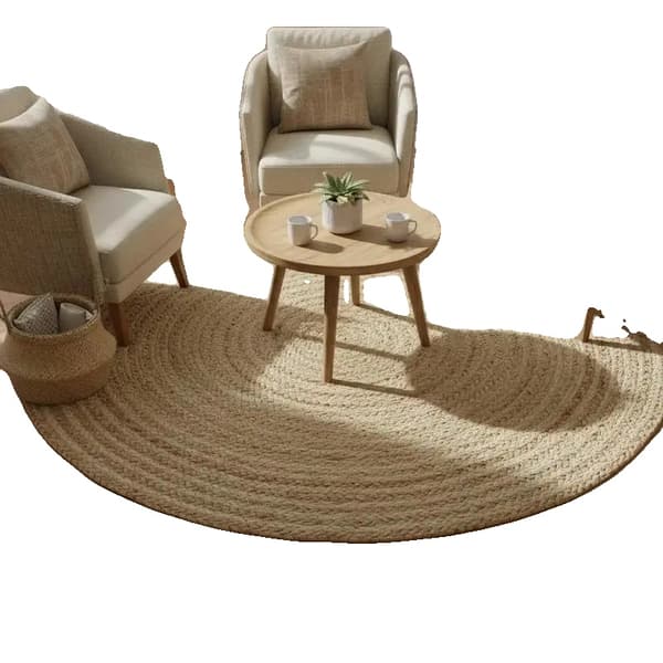 Jute Tæppe, Håndlavet, Miljøvenligt Design,Beige