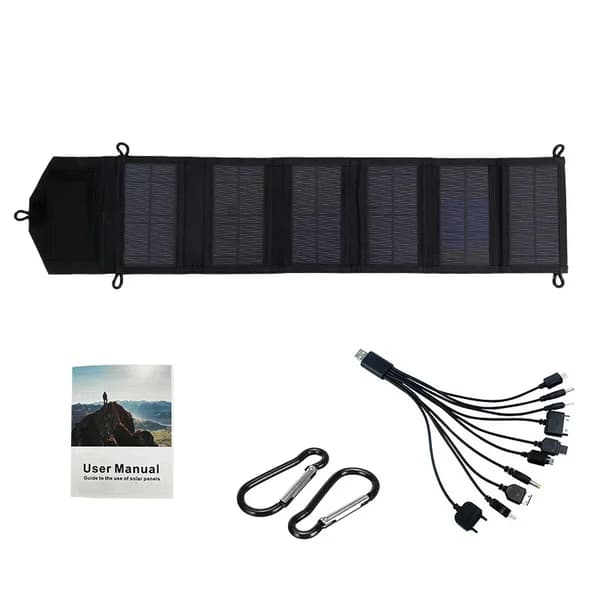 Solpanel, Bärbar och Fällbar, Effektiv Laddningskapacitet,6-faldig solpanel