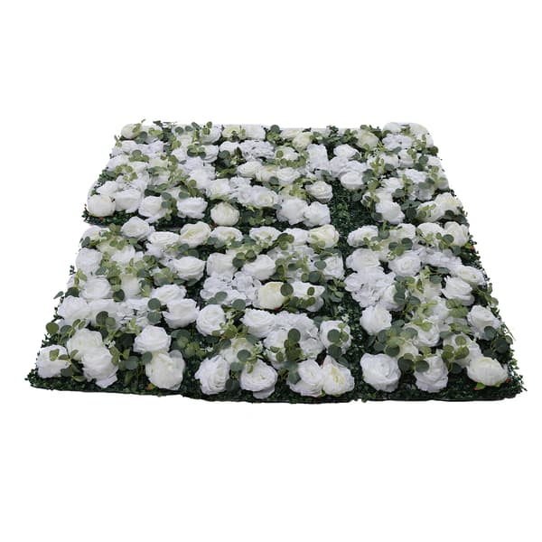 Kunstig Blomsterpanel, Elegant Dekor, DIY Venlig,grøn