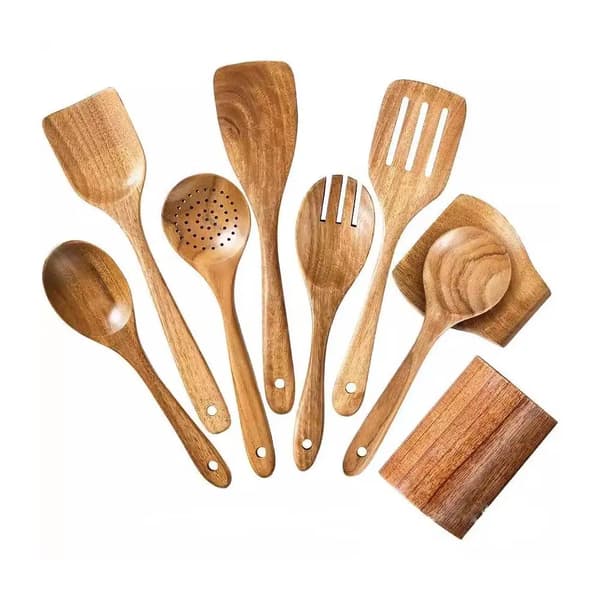 Køkkenredskabsæt, Teaktræ, Ergonomisk Design,10stk