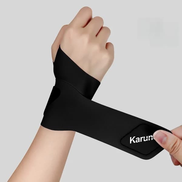 Håndledsstøtte, Ultra Tynd, Smertelindring,Kvadrat-Sort