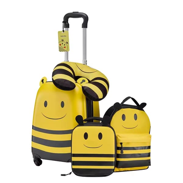 Barns bagageset, rullväska, ryggsäck och kudde,5pcs