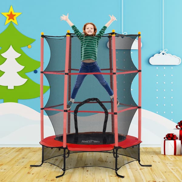 Barnens Trampolin, Säkerhetsnät, Poler med Dämpning,armégrön