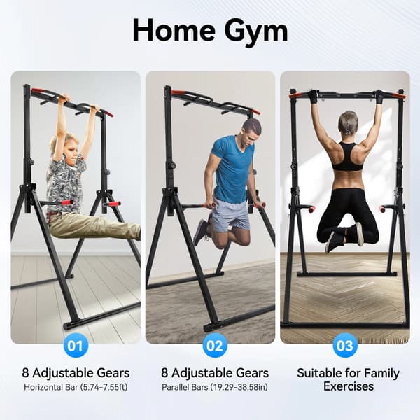 Pull-Up Station, Justerbar Højde, Multifunktionel Brug,HVID