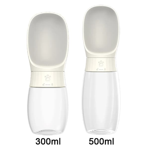 Hundvattenflaska, Bärbar, Läckagesäker Design,Vit-PET, 300ml