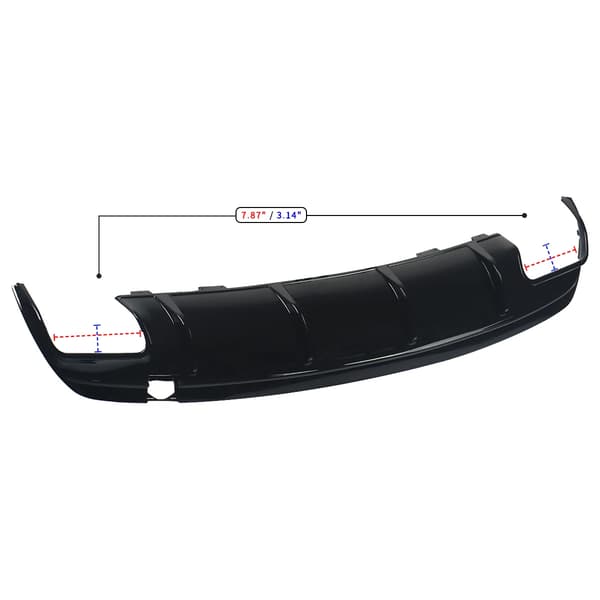 Bageste kofanger diffuser, kompatibel med AMG CLA45, holdbart ABS-plastik,Glans Sort