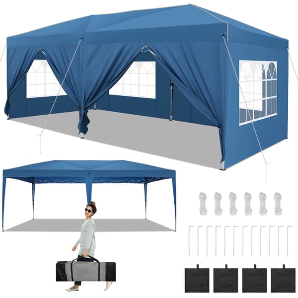 Gazebo, Vandtæt Stof, Nem Samling,Blå