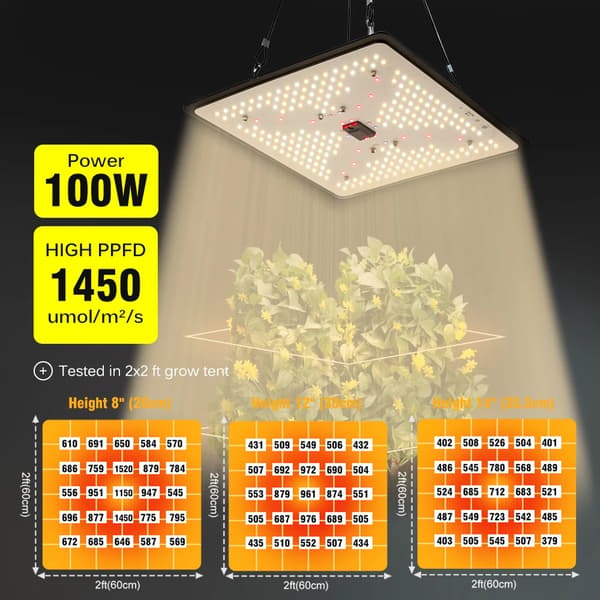 LED-kasvivalo, täysivalo, 100W energiatehokas,1 set