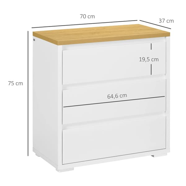 Byrå, Modern Design, Gott om Förvaringsutrymme, VIT