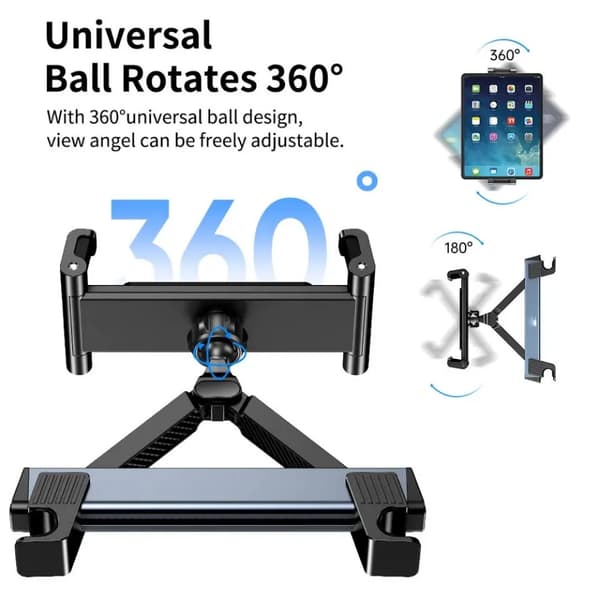Biltelefonholder, 360-graders rotation, justerbar og foldbar,sort