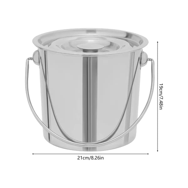 Hink, Rostfritt Stål, 6 Liters Kapacitet,Silver