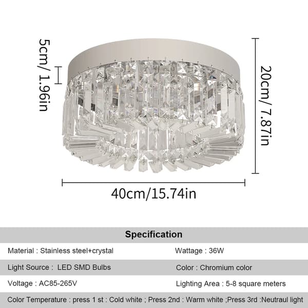 Loftlampe, Krystal Design, LED Belysning,XH400-Y-SS