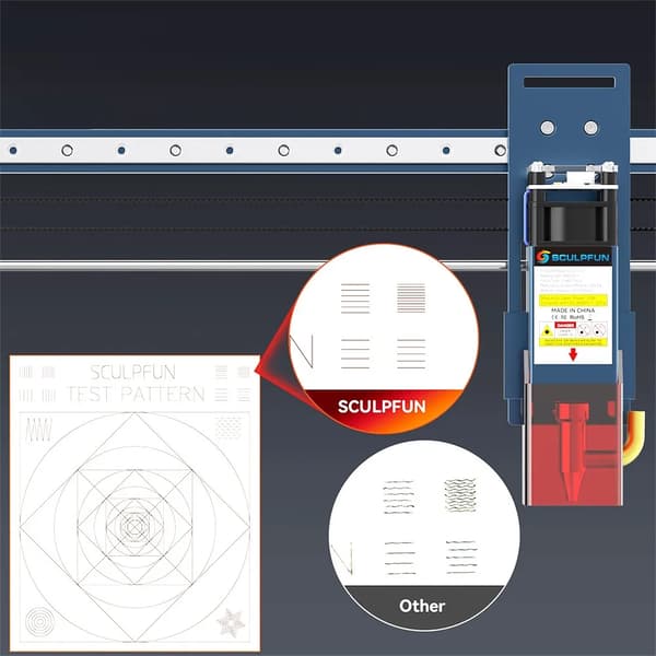 Lasergravør Cutter, 10W Effekt, Automatisk Luftassistance,SCULPFUN S30 Pro, EU