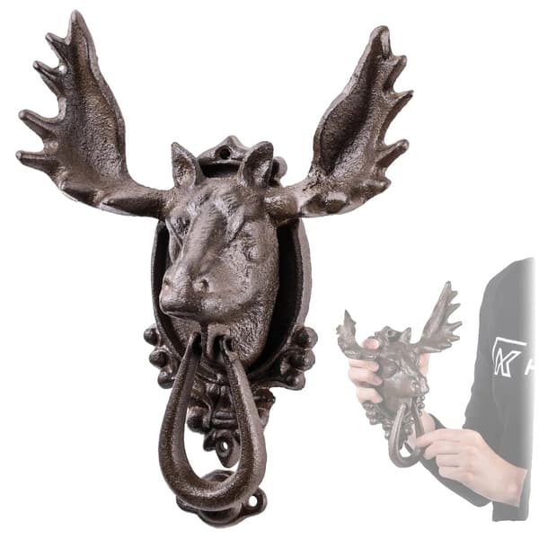 Dörrkläpp, Älgtema, Gjutjärnskonstruktion,Brun