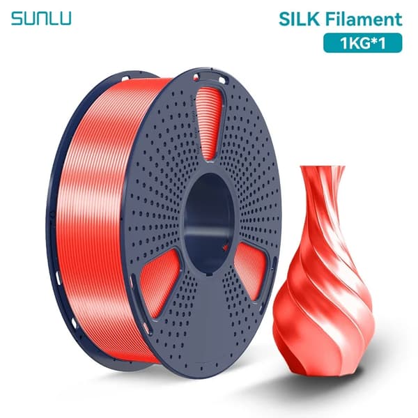 3D-printer filament, PLA-materiale, blank finish,Silke Rød