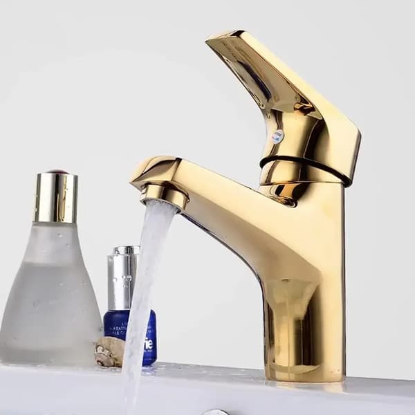 Vaskeskabsarmatur, Holdbar Messingkonstruktion, Vandbesparende Design,Guld, Messing
