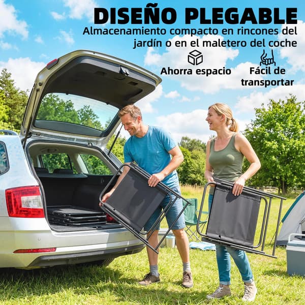 Foldbar Campingstol, Høj Ryg Design, Nem at Samle,sort