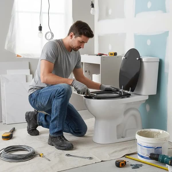 Toiletbræt, MDF Dæksel, Nem Installation,hær grøn