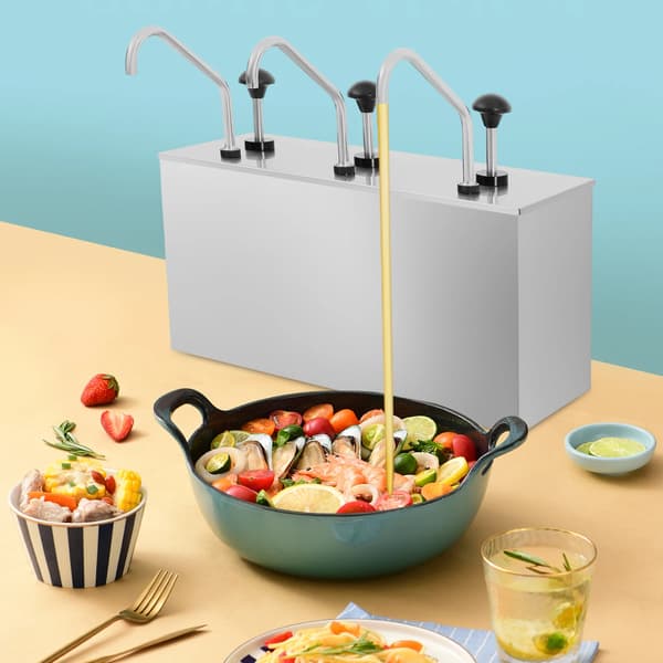 Såsdispenser, Trippelpumpsdesign, Hållbart Rostfritt Stål,Silver
