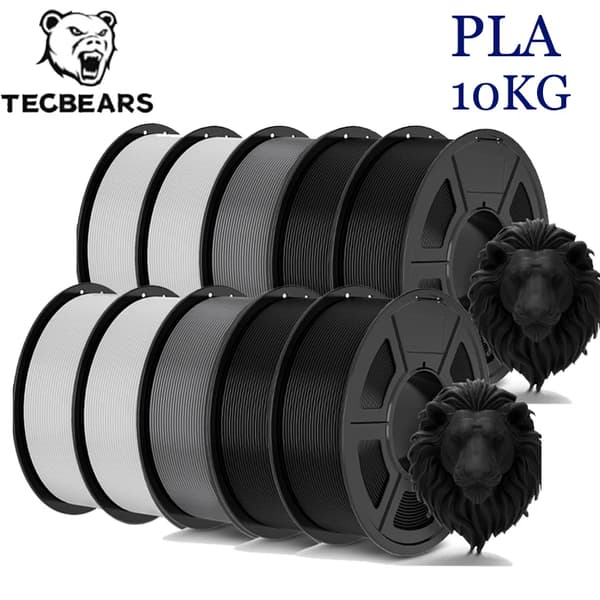 PLA Filament, 1,75 mm Diameter, Hög Hållfasthet,PLA 4BK 4WT 2GY