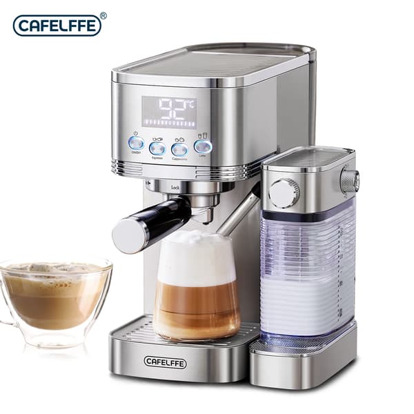 Espressomaskin, En-knappsdrift, Dubbel värmesystem, EU, Silver