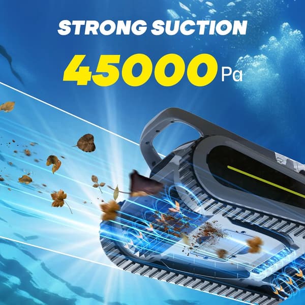 Robot Pool Vacuum, Kraftig Sugeevne, Trådløs Design,Grå