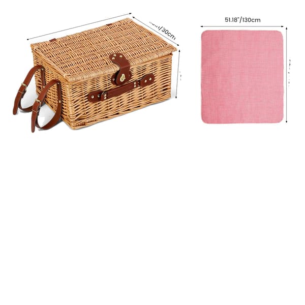 Picknickkorgset, Kylfack, Avtagbar Picknickfilt,Basket Set
