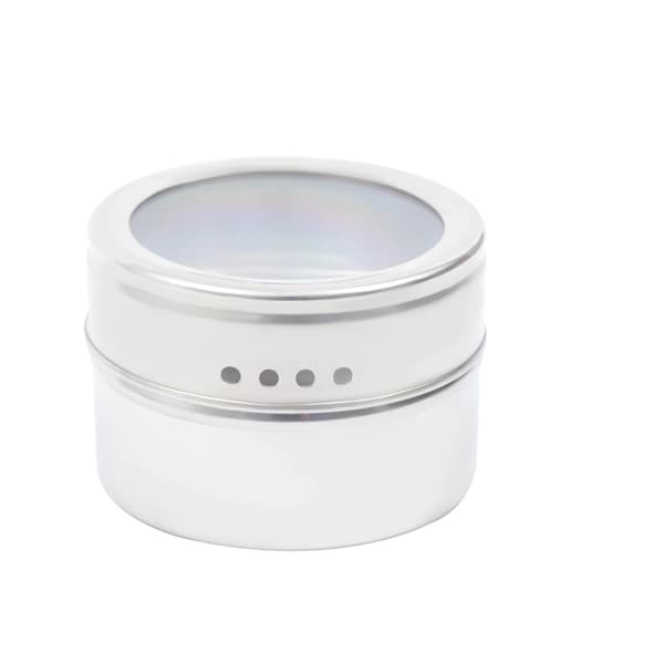 Magnetiska kryddburkar, rostfritt stål, starka magneter,9st