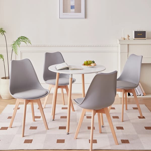 Spisebordssæt, Moderne Minimalistisk Design, Polstret Sæde,Grå sæt