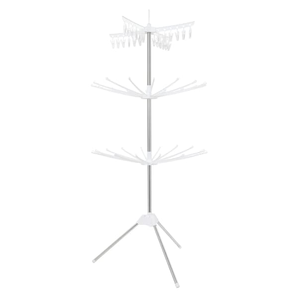 Torkställning, Fällbar, Platsbesparande Design,24, VIT