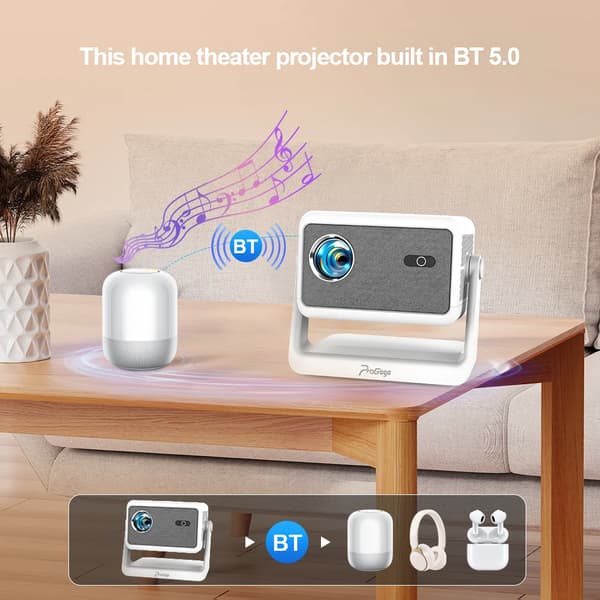 Projektor, 1080P Native Opløsning, 14000 Lumen Lysstyrke,Android-version