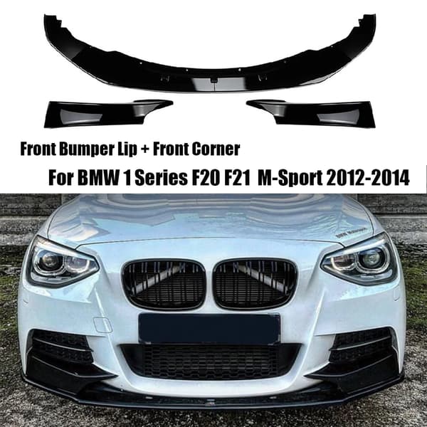 Front Bumper Lip, ABS plast, 1,5 cm højde, Glansfuld Sort, Kompatibel med Compact Series Model 1, 1 sæt