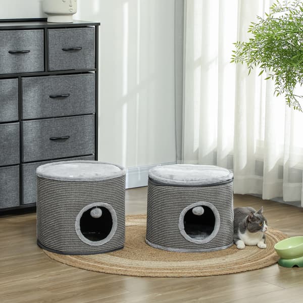 Kattetårn, Modulært Design, Tre-Niveau Legehus,GRÅ