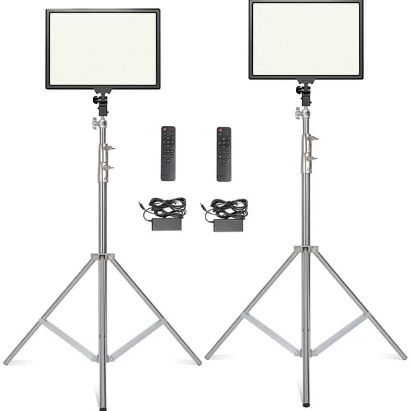 Fotografi LED-panelbelysning, dimbar, tvåfärgad,2st 280cm Stativ
