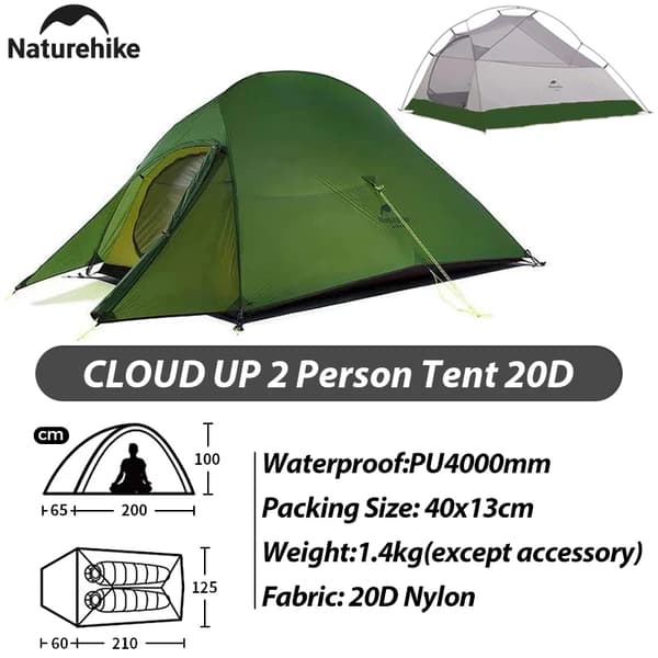 Tält, Lättvikt, Vattentätt, Cloud Up 2P-a